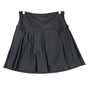 Sol Borne Tummy Control Recycled Swim Skirt Women XL Black NWT
